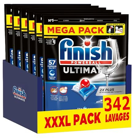 Finish Ultimate pastilles lave vaisselle, Imbattable contre les taches tenaces, 342 capsules ultimate
