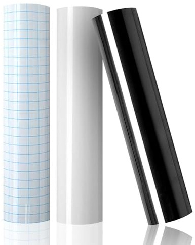 DENUOTOP Transferfolie Plotter 30.5cm x 3m und 2 Farbe 30cm x 1m Heat Transfer Vinylfolie Plotterfolie Textil für DIY T-Shirt, Stoffe