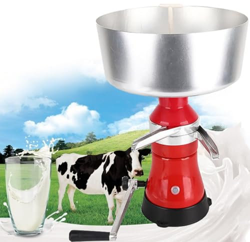 ZHLINGQ Electric Fresh Milk Cream Separator Centrifuge Cheese Makers Separator, 80L/H Output 11000rpm Raw Milk Skimmer for Goats Cows Horse Milk Cheese Butter Making with 12L/3.2Gal Bowl