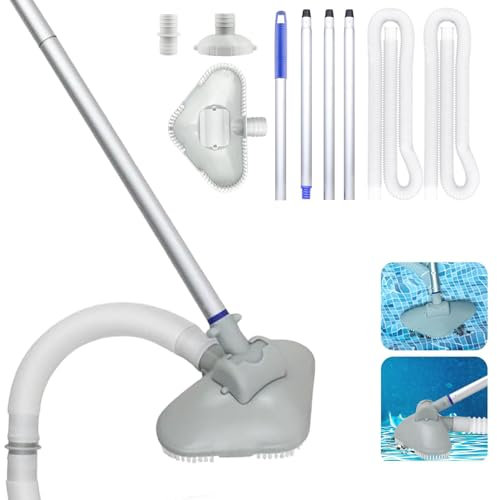 Poolreiniger Bodensauger, Poolsauger Bodensauger, Pool Sauger mit Teleskopstange, Schlauch und Pool Einlaufdüse, für Spas,Whirlpools,Pools (A)