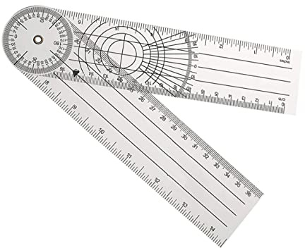 HOMOCONO Medizinischer Pvc Goniometer für Genaue Messung und Klare Ablesung für Medizinische Bewertung und Physiotherapie Praktisches Winkelmesser Messgerät