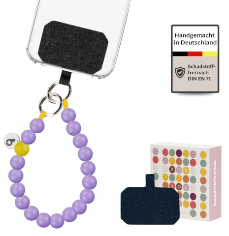 beadstars® Handykette kurz aus Holzperlen | Universal Handyanhänger für alle Smartphones | Handmade in Germany | kompatibel mit iPhone, Samsung u.a. | ideal als Geschenke für Frauen (Butterfly)
