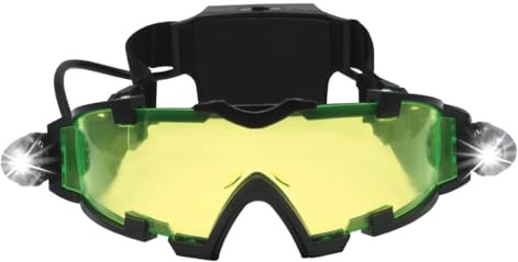 LEXIBOOK, Spy Mission Night Vision Goggles, RPSPY04LXB | Retractable LED lights, Green-tinted lenses, Adjustable bands, Black