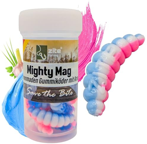 Zite Fishing Mighty Mag Mix 12 STK - Bienenmaden Imitat 2,8cm Forellenköder Neuheiten – Gummiköder Forellen-Angeln - Phthalatfrei mit Aroma, Forellen Köder, Angelköder (16. Universe Knoblauch)