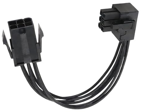 Cable de alimentación en ángulo de instalación rápida de 6 pines para tarjetas gráficas con conector en forma de L para una gestión ordenada de GPU en forma de L