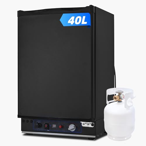 Smad 3 Way Fridge 40L - 12V 240V Gas Fridge for Camping, Super Quiet