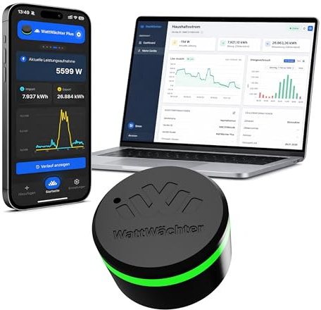 WattWächter Incluye aplicación, cabezal de lectura por infrarrojos para contador de electricidad/SmartMeter/EHZ, WiFi, contador