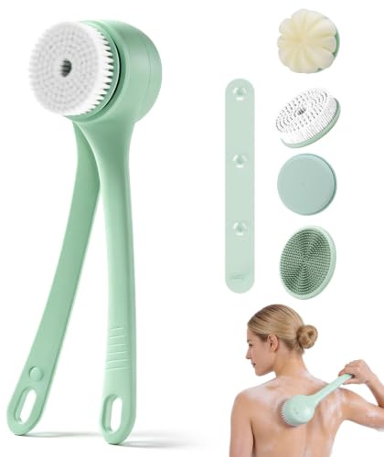 Électrique Brosse dos douche, Détachable Brosse Corps Longue manche