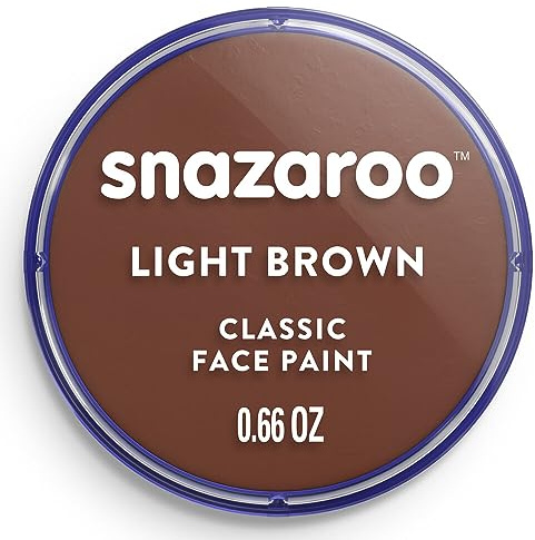 Snazaroo 1118988 Schminkfarbe - Hellbraun, 18ml Topf - hautfreundliche Gesichtschminke auf Wasserbasis, wasservermalbar, parabenfrei, Face & Bodypaint Farbe für Kinder & Erwachsene