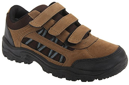 Dek ASCEND Three Touch Fastening Trek And Trail Casual Trainer Shoes - Khaki/Brown Textile/Synth.Nubuck, Small Kids UK 8 / EU 25
