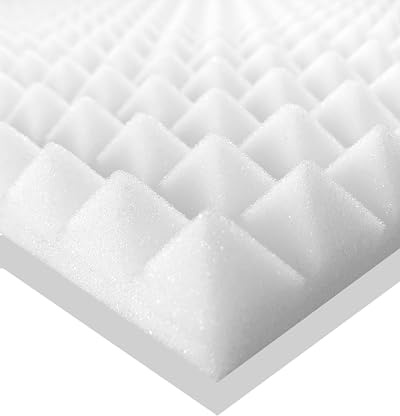 Pyramidenschaumstoff, Platte in ca. 100x100x3cm, in der Farbe Weiss