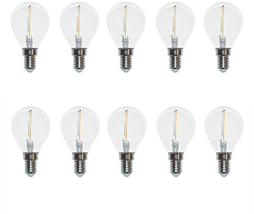 NCC-Licht 10x LED Lampe P45 Tropfen E14 1W 100lm Warmweiß 2700K | LED Leuchtmittel aus klarem Glas, ersetzt 15W Glühlampe, gemütliches Licht ideal für Wohnbereiche
