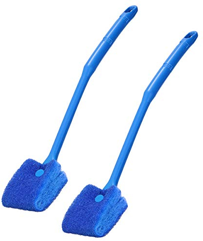 OUNONA 2 Stück Reinigungsbürste Aquarium Schwamm Mit Griff Aquarium Schwamm für Aquarien, aus, Algenschaber für Aquarien, doppelseitig, Algenreiniger mit rutschfestem Griff
