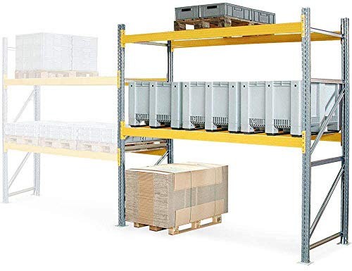 BRB Palettenregal, mit 2 Paar Tragbalken, Fachlast 3100 kg/Tragbalkenpaar, HxBxT 3500x2025x1100 mm, glanzverzinkt/kunststoffbeschichtet