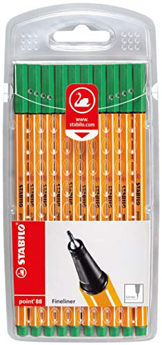 STABILO Fineliner Point 88 (Grün, 1x 10er Pack)