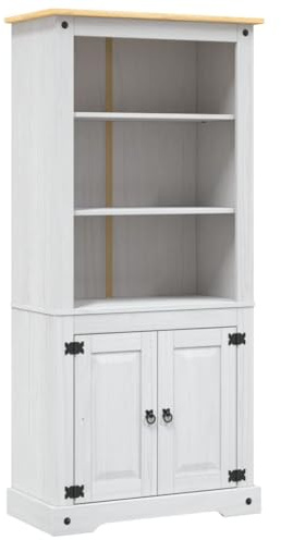 vidaXL Cupboard Mexican Pine Corona Range Home Furniture Living Room Dining Room Hallway Storage Sideboard Bookcase Display Cabinet White