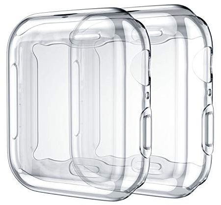 Upeak Hülle mit Displayschutz Kompatibel mit Apple Watch SE 3, SE 2, SE | 2-Stück 44mm TPU Rundum Schutzhülle Case für Apple Watch Series 4/5/6, Passgenau & Kratzfest, Klar/Klar