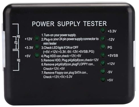 Dpofirs Netzteil-Tester für Computer-ATX-Gehäuse, LED-Anzeige, Hochpräzision, tragbar, Stromdiagnosegerät, sicherheitsgetestet