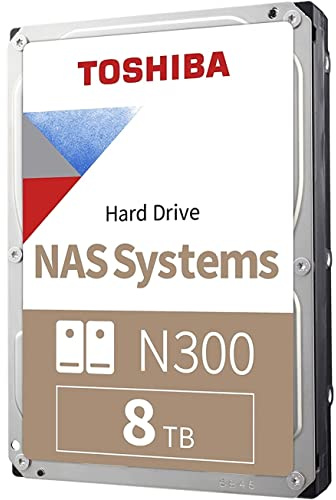 Toshiba N300 8TB NAS 3.5 Pulgadas Disco Duro Interno - CMR SATA 6 GB/s 7200 RPM 256 MB Cache - HDWG480XZSTA, Plata