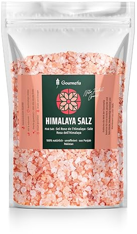 Gourmetia Himalaya Salz grob 1800g, Rosa Kristallsalz aus Punjab Pakistan, Steinsalz