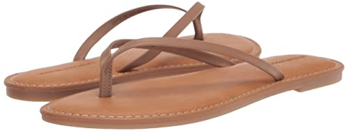 Amazon Essentials Women's Thong Sandal, Dark Brown, 6.5