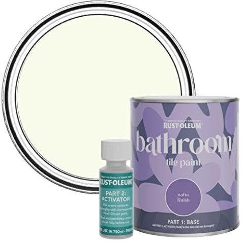 Rust-Oleum Green Water-Resistant Bathroom Tile Paint in Satin Finish - Apple Blossom 750ml