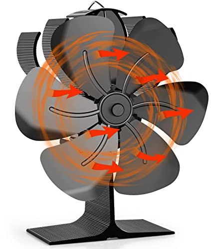 Kaminventilator, Ofenventilator, Ohne Strom Heizungsventilator, Leiser Wärmebetriebener Kamin Ventilator Für Herde 6 Blättern Für Holz Brennholz Feuerstelle Ofenrohr Pelletöfen Gasöfen