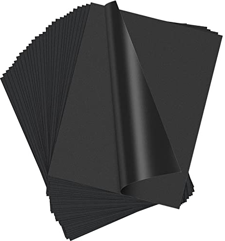 30 Sheets Tracing Paper Black Carbon Paper for Tracing Artist Work A4 Graphite Paper Carbon Transfer Paper for Tracing on Wood/Paper/Canvas (8.5 in by 11 in)