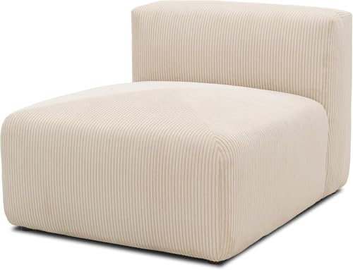 DOMO. collection Sessel Malia, Sessel, Beige | Sessel als Cord Modul-Sofa mit Rückenlehne, kombinierbar als Modul-Couch/Einzel-Element, 85 x 108 x 69 cm (BxTxH)
