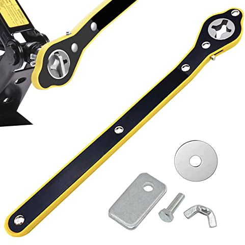QISF Scissor Jack Ratchet Wrench | Labor-Saving | 360°Swivel Scissor Lift Speed Handle Wrench | Tire Wheel Jack Wrench with Universal Adapter for Travel/Truck/SUV