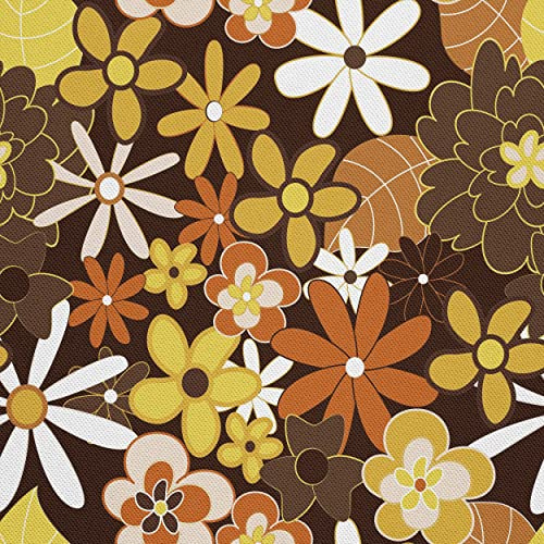 HEKO PANELS Stoff Oxford wasserdicht, Herbst Blumen, 1 Meter 155 x 100 cm | Dekostoffe zum Nähen und Handwerken, blickdichte Möbelstoffe, Nähstoffe DIY, als Meterware erhältlich