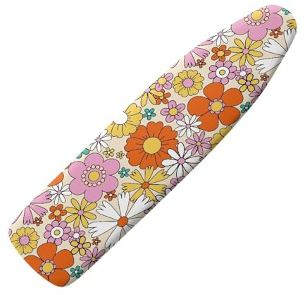 Snilety Yellow Ironing Board Cover Floral Daisy Design Standard Size Ironing Board Accessories Easy Fit Pad-Ironing Board Cover with Elatic Edge