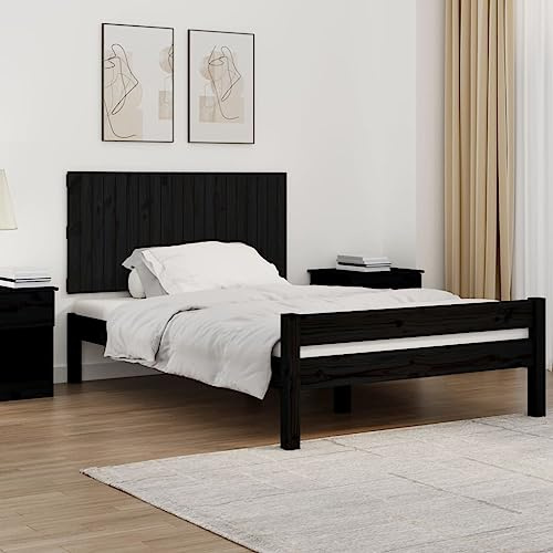 CKioict Betthaupt Wandkissen Bett Bettkopfteil Schlafzimmer Wand-Kopfteil Schwarz 127,5x3x60 cm Massivholz KieferGeeignet für Schlafzimmer, Gästezimmer, Schlafsaal