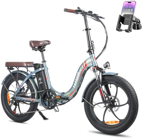 Fafrees Electric Bike, 20 Folding Electric Bikes for Adults, 43-93 Miles 36V 18Ah Automotive Grade Cells Battery, 3.0 Fat Tire Men Ladies Ebike for Beach Snow, F20 Pro Upgrade EAPC Green