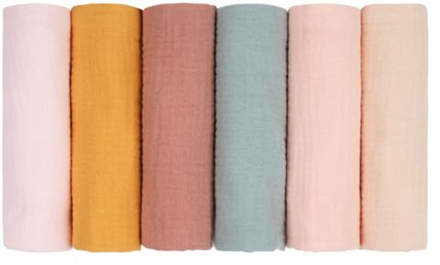 Aolso Baby Waschlappen, 6 Stück Babyquadrat aus Reiner Baumwolle, Baby Baumwolle Tücher für Kinderbetten, Spucktuch für Babywindeln, Babyquadrat für Baby Junge und Mädchen (30 * 30cm)