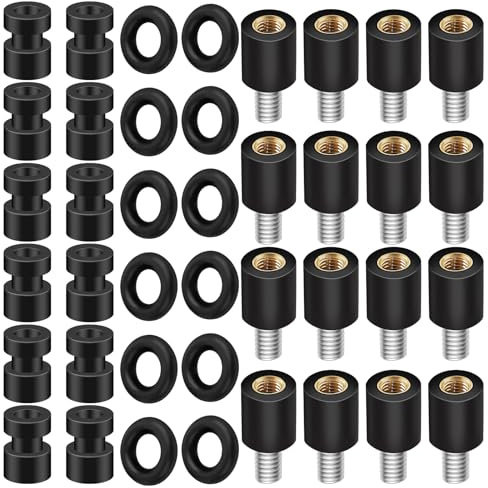 Glarks 36pcs Anti-Vibration Standoffs and Rubber Damper Balls Set Includes M2 Flight Controller Anti-Vibration Fixed Screws and Mount Shock Absorption Balls with M6 Rubber O-Rings
