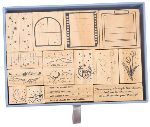 Toyvian Holzstempel Satz Für Scrapbooking Romantische Blumenstempel Für Selbstgemacht Bastelprojekte 1 Kasten Mit Dekorativen Holzstempeln Handgemachte Stempeldekoration Für Kinder Und