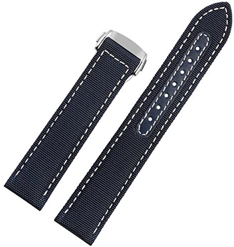 KLVN Uhrenarmband für Omega 300 Stoff Leder Aqua Terra 150 Cupuncture Needle Captain Gewebtes Nylon-Leinen-Uhrenarmband 19 mm 20 mm 21 mm 2 mm Uhrenarmbänder, 20 mm, Achat