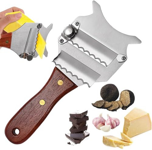 1 Pezzo Rasoio per Cioccolato in Acciaio Inox per Tartufo 19,5 cm*8 cm Affettatartufi Tagliatartufi Dente di Sega Affetta Tartufi Spessore Regolabile Adatto per Tagliare Formaggi Cioccolato Burro