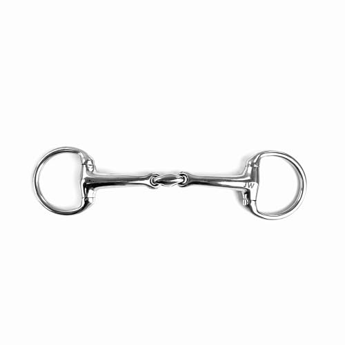 ES0164 JW Olivenkopftrense Doppelt Gebrochen Edelstahl 50mm/15mm, 14.5 cm | Equine Smile Olivenkopfgebiss Gebiss Pferd Pony Maulschonend Reitsport Snaffle Trense Ringgebiss Ausbildungsgebiss