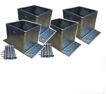 Wood and Concrete Post Base Heavy-Duty Stainless Steel Support for Fence Porch Railing and Pergola Posts - and Stable Foundation for Outdoor Structures