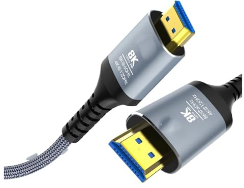 Cavo HDMI in fibra ottica 8K 8K60Hz 4K120 Cavo HDMI 2.1 HDR dinamico/eARC/HDCP 2.3, compatibile con LG, Samsung, Sony, TV/PS5/Blu-ray(20M-Fiber Optic)