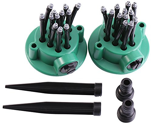 Adjustable Lawn Sprinkler Garden Plants Vegetable Watering System Flexible Spray Nozzles Customizable Watering Patterns for Flowerbeds Lawns Patios Green ABS PVC 2Pcs