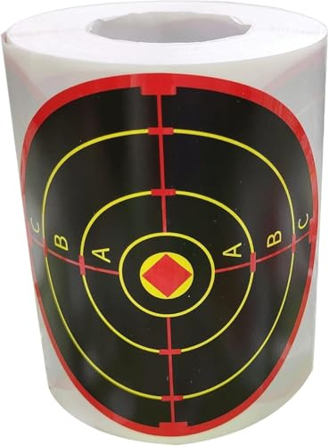 Splatter Target Stickers for Shooting 4 inch Reactive Splatter Paper Targets with Fluorescent Yellow Impact - Adhesive Shot n C Targets for BB Gun, Pellet Gun, Airsoft, Pistolet, Rifle 250 Pcs