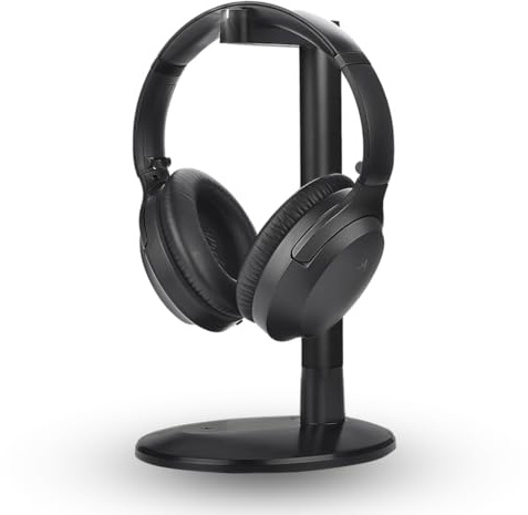 Avantree Aria Aura T – Auracast Over-Ear-headset med laddningsstativ för tydliga arbetssamtal, PC och telefon, EQ-ljud, 55H batteri