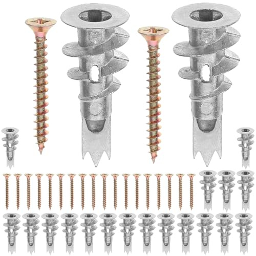 Healeved Set da 20 Tasselli a Vite per Cartongesso Autoperforanti 13X42Mm con Viti in Lega di Zinco e Ferro, Ancoraggi per Pareti Cave ad Alta Resistenza per Fissaggi in Casa, Ufficio e