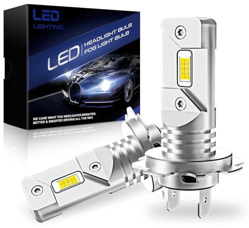 OVVOFPP H7 LED 200W 26000LM Glödlampa, Halogenersättning, 1:1 Minidesign, Ingen Adapter Krävs, Plug and Play, 2-pack
