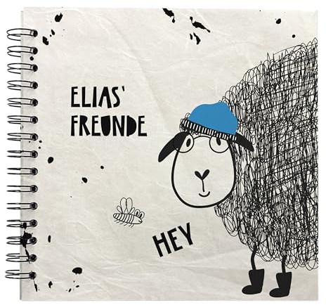 Feenstaub Freundebuch Schule personalisiert, Schaf Freundebuch Grundschule 4. Klasse, Gymnasium, Freundschaftsalbum mit Namen, Meine Schulfreunde Buch, Schulfreundebuch