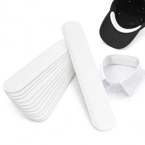 JOVYTH Tiras Anti Sudor 50 Piezas Blanco, Protectores Finos Invisibles para Gorra Sombrero Cuello Camisa Deporte Verano Viaje