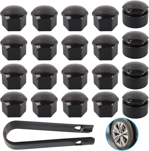 VAPORVERSE 20 Pezzi Copridadi Ruota per Cupra Formentor KM7 2020-2023 2020 2021 2022 2023, 16 Standard e 4 Antifurto Tappi Bulloni Auto Plastica Protezione Dadi Esterni,21mm